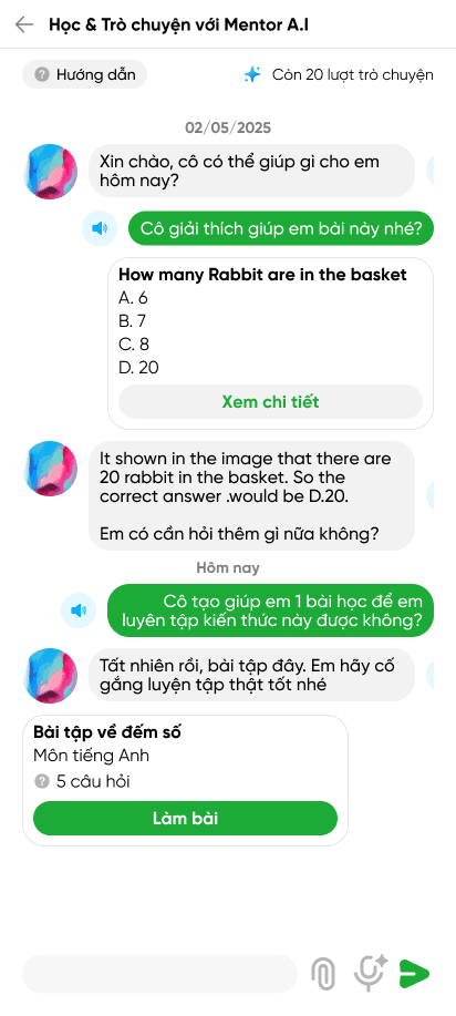 Học và trò chuyện với Mentor A.I trên Easy Class