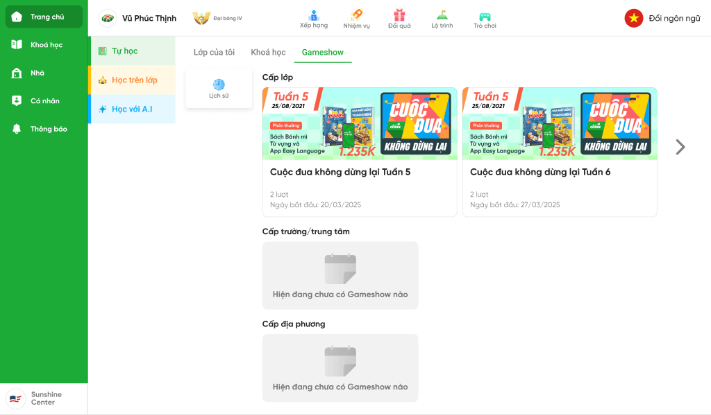 Gameshow Cuộc đua không dừng lại trên Easy Class